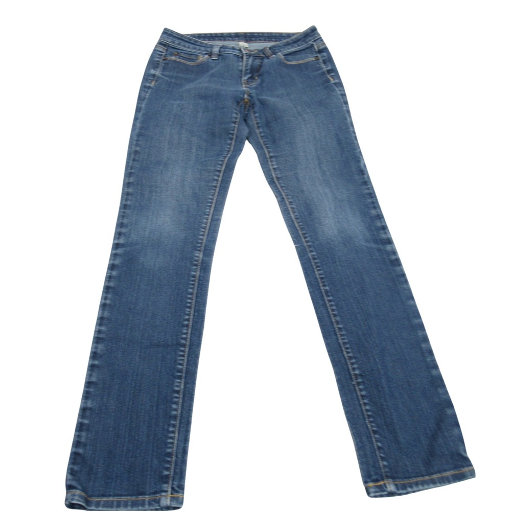 LOFT Womens Straight Leg Jeans Medium Wash Blue Mid Rise Denim Size 29x30